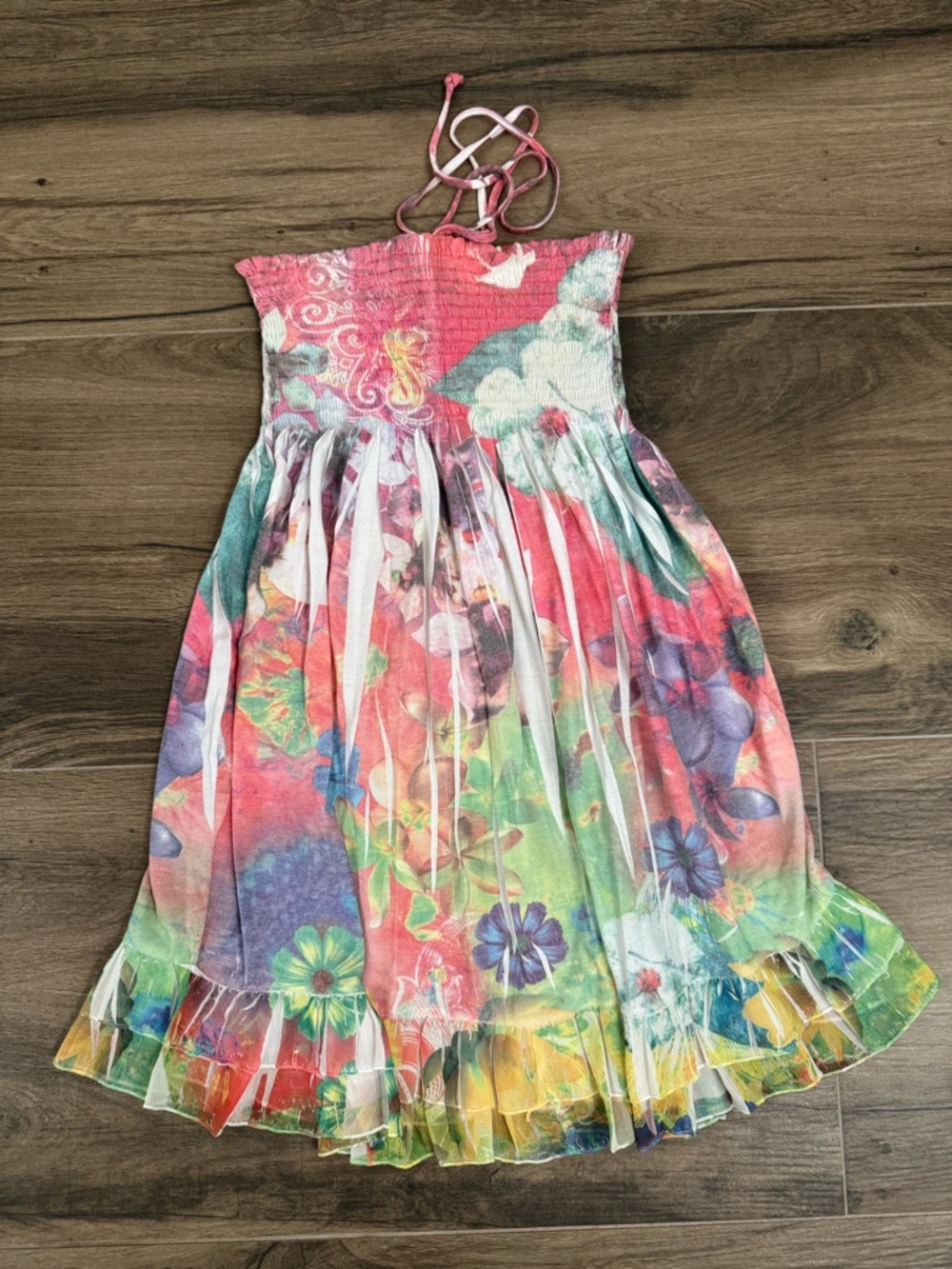 Vintage Missmatch Y2K Floral Print Beach Coverup